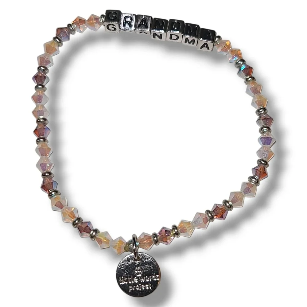 Little Words Project‎ GRANDMA Beaded Stretch Bracelet Crystal Gift Inspirational